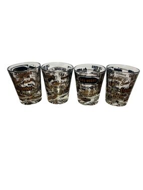 Vintage 70s Las Vegas Landmark Shot Glass - Set of 4